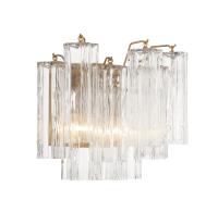 Two Light Wall Sconce by Crystorama - Addis Collection, Aged Brass Finish - ADD-302-AG-CL