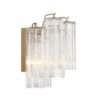 Two Light Wall Sconce by Crystorama - Addis Collection, Aged Brass Finish - ADD-302-AG-CL