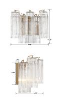 Two Light Wall Sconce by Crystorama - Addis Collection, Aged Brass Finish - ADD-302-AG-CL