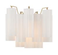 Two Light Wall Sconce by Crystorama - Addis Collection, Aged Brass Finish - ADD-302-AG-WH