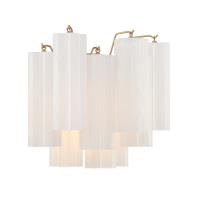 Two Light Wall Sconce by Crystorama - Addis Collection, Aged Brass Finish - ADD-302-AG-WH