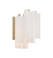 Two Light Wall Sconce by Crystorama - Addis Collection, Aged Brass Finish - ADD-302-AG-WH