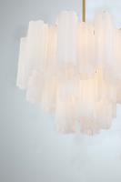 Six Light Chandelier by Crystorama - Addis Collection, Aged Brass Finish - ADD-306-AG-WH