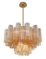 Nine Light Chandelier by Crystorama - Addis Collection, Aged Brass Finish - ADD-308-AG-AM