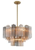 Nine Light Chandelier by Crystorama - Addis Collection, Aged Brass Finish - ADD-308-AG-AU