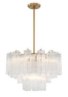 Nine Light Chandelier by Crystorama - Addis Collection, Aged Brass Finish - ADD-308-AG-CL