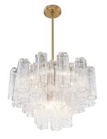 Nine Light Chandelier by Crystorama - Addis Collection, Aged Brass Finish - ADD-308-AG-CL