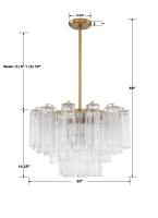 Nine Light Chandelier by Crystorama - Addis Collection, Aged Brass Finish - ADD-308-AG-CL