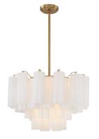 Nine Light Chandelier by Crystorama - Addis Collection, Aged Brass Finish - ADD-308-AG-WH