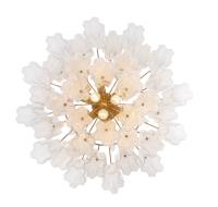 Nine Light Chandelier by Crystorama - Addis Collection, Aged Brass Finish - ADD-308-AG-WH