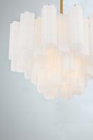 Nine Light Chandelier by Crystorama - Addis Collection, Aged Brass Finish - ADD-308-AG-WH