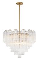 12 Light Chandelier by Crystorama - Addis Collection, Aged Brass Finish - ADD-312-AG-CL