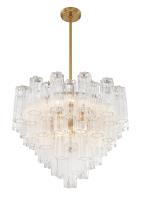 12 Light Chandelier by Crystorama - Addis Collection, Aged Brass Finish - ADD-312-AG-CL