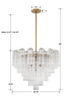 12 Light Chandelier by Crystorama - Addis Collection, Aged Brass Finish - ADD-312-AG-CL