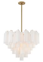 12 Light Chandelier by Crystorama - Addis Collection, Aged Brass Finish - ADD-312-AG-WH