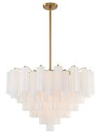 16 Light Chandelier by Crystorama - Addis Collection, Aged Brass Finish - ADD-316-AG-WH