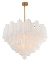 16 Light Chandelier by Crystorama - Addis Collection, Aged Brass Finish - ADD-316-AG-WH