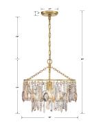 One Light Pendant by Crystorama - Elsa Collection, Antique Gold Finish - ELS-7100-GA