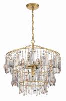Three Light Pendant by Crystorama - Elsa Collection, Antique Gold Finish - ELS-7103-GA