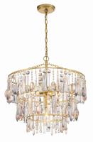 Three Light Pendant by Crystorama - Elsa Collection, Antique Gold Finish - ELS-7103-GA