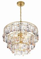 Three Light Pendant by Crystorama - Elsa Collection, Antique Gold Finish - ELS-7103-GA