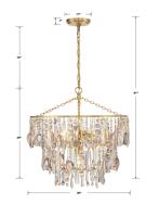 Three Light Pendant by Crystorama - Elsa Collection, Antique Gold Finish - ELS-7103-GA