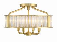 Four Light Semi Flush Mount by Crystorama - Farris Collection, Aged Brass Finish - FAR-6000-AG