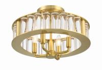 Four Light Semi Flush Mount by Crystorama - Farris Collection, Aged Brass Finish - FAR-6000-AG