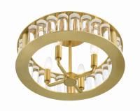 Four Light Semi Flush Mount by Crystorama - Farris Collection, Aged Brass Finish - FAR-6000-AG