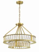 Six Light Chandelier by Crystorama - Farris Collection, Aged Brass Finish - FAR-6006-AG