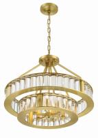 Six Light Chandelier by Crystorama - Farris Collection, Aged Brass Finish - FAR-6006-AG
