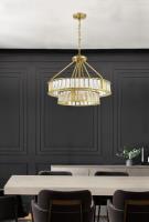 Six Light Chandelier by Crystorama - Farris Collection, Aged Brass Finish - FAR-6006-AG