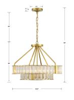 Six Light Chandelier by Crystorama - Farris Collection, Aged Brass Finish - FAR-6006-AG