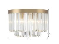 Four Light Flush Mount by Crystorama - Hayes Collection, Aged Brass Finish - HAY-1400-AG
