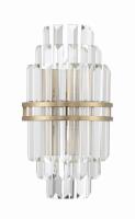 Two Light Wall Sconce by Crystorama - Hayes Collection, Aged Brass Finish - HAY-1402-AG