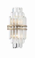 Two Light Wall Sconce by Crystorama - Hayes Collection, Aged Brass Finish - HAY-1402-AG