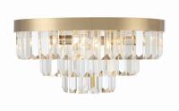 Eight Light Flush Mount by Crystorama - Hayes Collection, Aged Brass Finish - HAY-1403-AG