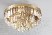 Eight Light Flush Mount by Crystorama - Hayes Collection, Aged Brass Finish - HAY-1403-AG