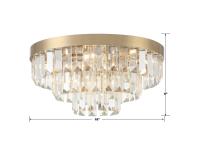 Eight Light Flush Mount by Crystorama - Hayes Collection, Aged Brass Finish - HAY-1403-AG