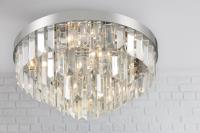 Eight Light Flush Mount by Crystorama - Hayes Collection, Polished Nickel Finish - HAY-1403-PN