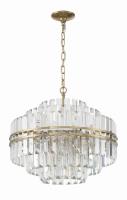 12 Light Chandelier by Crystorama - Hayes Collection, Aged Brass Finish - HAY-1405-AG