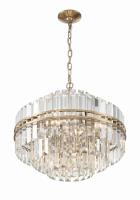 12 Light Chandelier by Crystorama - Hayes Collection, Aged Brass Finish - HAY-1405-AG