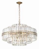 16 Light Chandelier by Crystorama - Hayes Collection, Aged Brass Finish - HAY-1407-AG