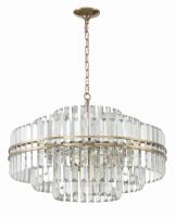 16 Light Chandelier by Crystorama - Hayes Collection, Aged Brass Finish - HAY-1407-AG