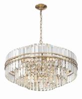 16 Light Chandelier by Crystorama - Hayes Collection, Aged Brass Finish - HAY-1407-AG