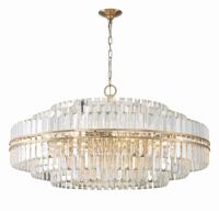 32 Light Chandelier by Crystorama - Hayes Collection, Aged Brass Finish - HAY-1409-AG