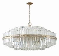 32 Light Chandelier by Crystorama - Hayes Collection, Aged Brass Finish - HAY-1409-AG