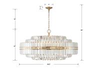 32 Light Chandelier by Crystorama - Hayes Collection, Aged Brass Finish - HAY-1409-AG