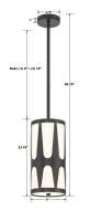 One Light Pendant by Crystorama - Royston Collection, Black Finish - ROY-801-BK