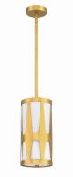 One Light Pendant by Crystorama - Royston Collection, Antique Gold Finish - ROY-801-GA